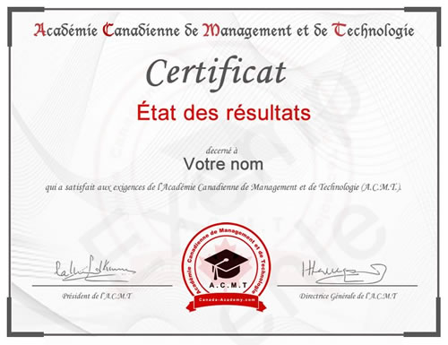 photo du certificat introduction management de l'académie canadienne de Management et de Technologie